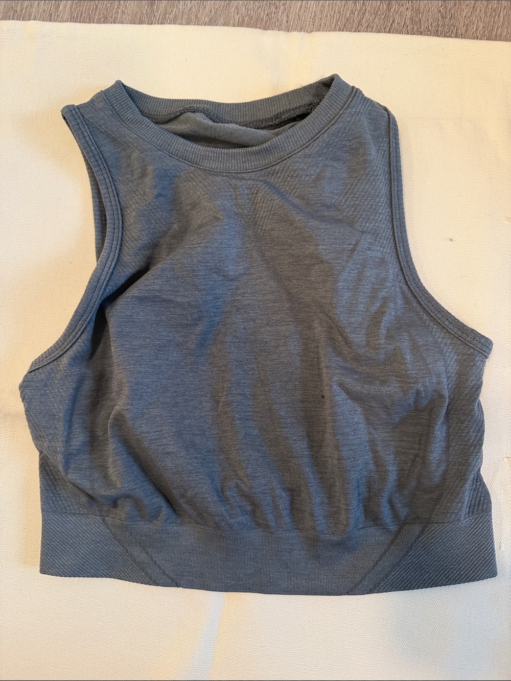 Alphalete Slate Gray High Neck Cropped Tank